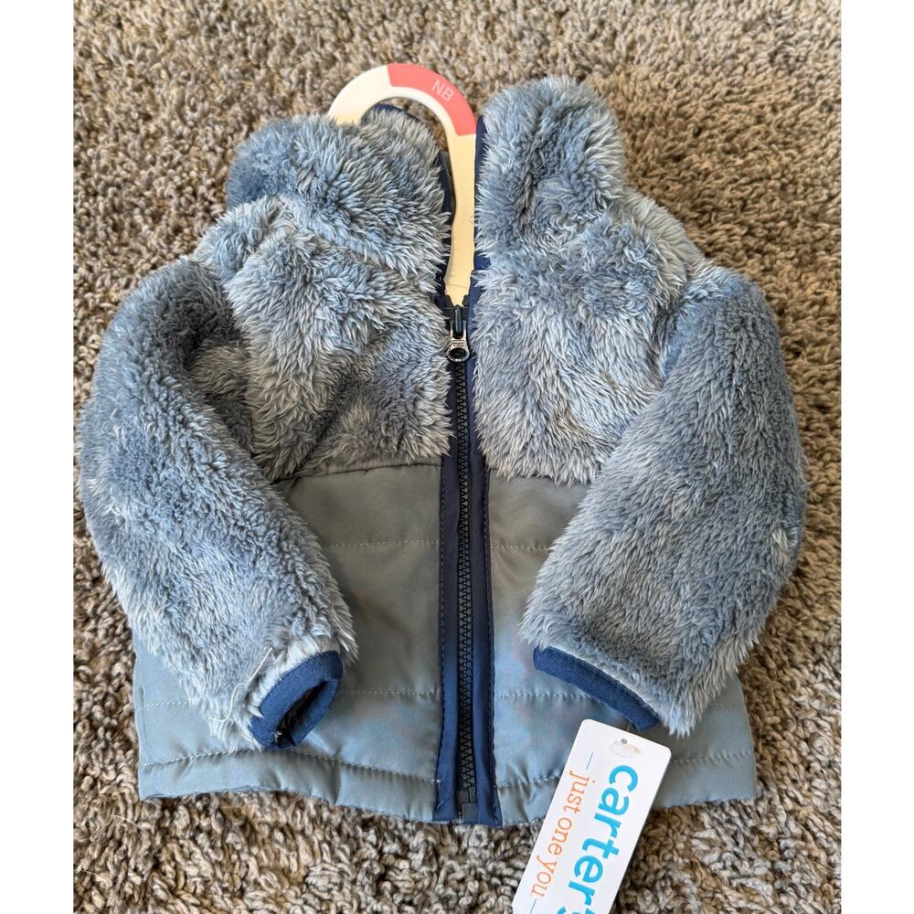 Brand New Carter’s Boys Fuzzy Winter Jacket, Newborn